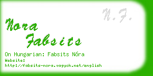 nora fabsits business card